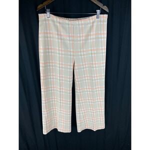 Vtg 70s Jane Colby Plaid Bell Bottom Wide Leg Disco Pants Tartan Relaxed Hippie‎